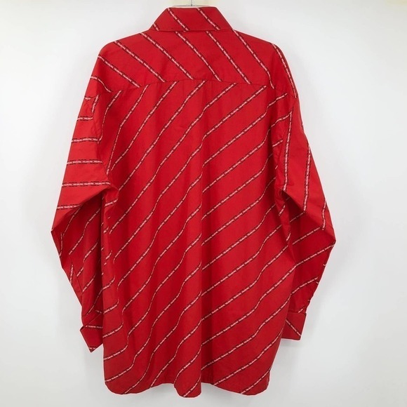 Vintage Elephant Men’s Button Up Shirt Size XL Philadelphia All Over Script Red - Picture 6 of 9